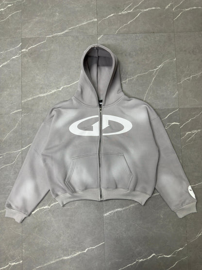 GETBACK ZIP HOODIE GRAY
